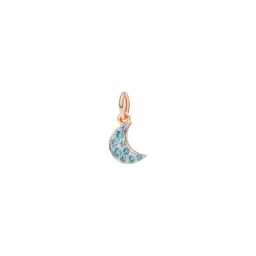 Pendentif Lune Topaze Bleue