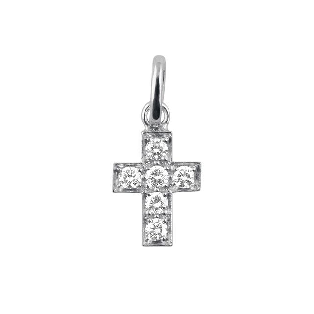 Pendentif Croix Or Blanc Diamant