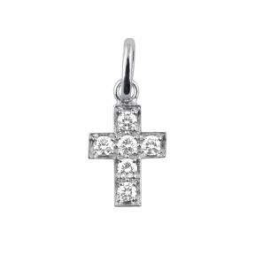 Pendentif Croix Or Blanc Diamant