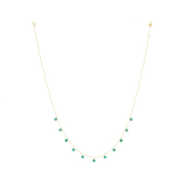 Collier Polka en or jaune et onyx vert