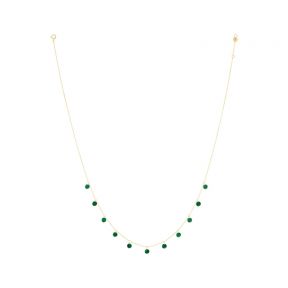 Collier Polka en or jaune et malachite