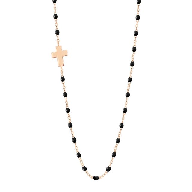 Collier perles de résine avec croix