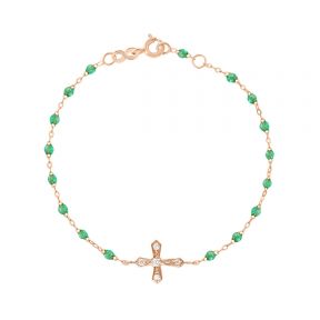 Bracelet menthe Croix Vintage diamants