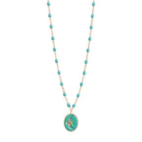 Collier Poisson Ange résine turquoise vert