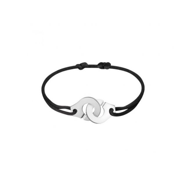 Menottes Dinh Van Bracelet sur cordon  R15 en argent