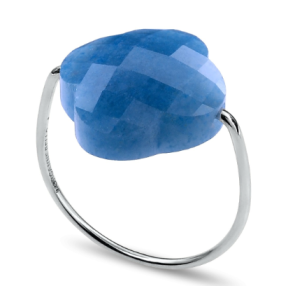 Bague trèfle quartz bleu