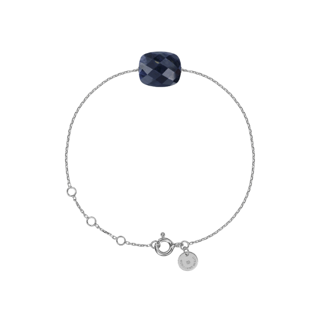 Bracelet coussin pietersite bleue chaîne
