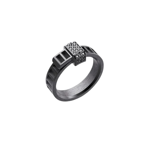 Bague Bind Me Argent et Diamants Noirs