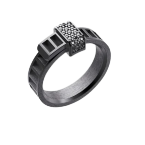 Bague Bind Me Argent et Diamants Noirs