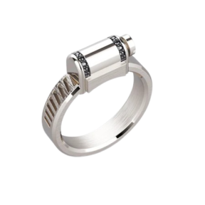 Bague Love Affair Argent & Serti Partiel Diamants Noirs