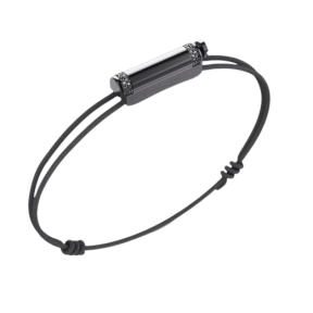 Bracelet Cordon Love Affair Argent et Diamants Noirs