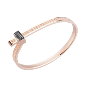 Bracelet Bind Me Argent Platiné & Diamants noirs
