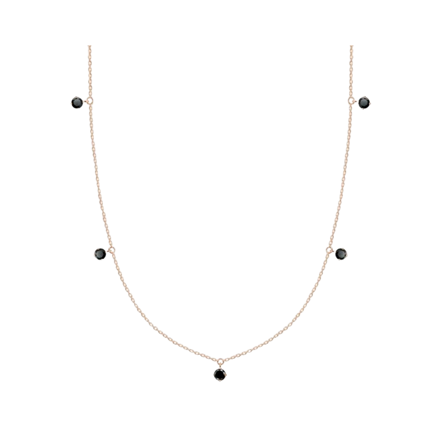 Collier Stardust 5 diamants noirs