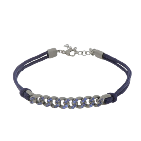 Bracelet Maille Titane Saphirs Bleus