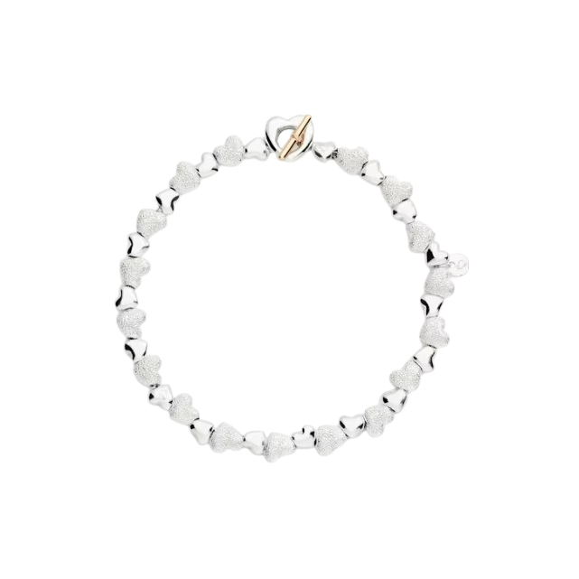 Bracelet Cœur Avec Composants Argent Et Argent Effet Diamanté