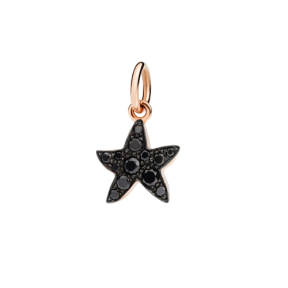 Pendentif Stellina Or Rose & Diamants Noirs