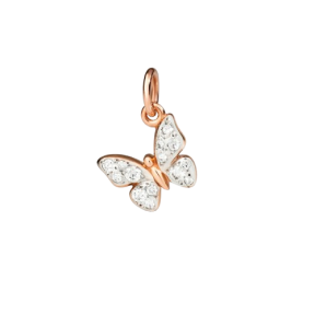 Pendentif Papillon Or Rose & Diamants Blancs
