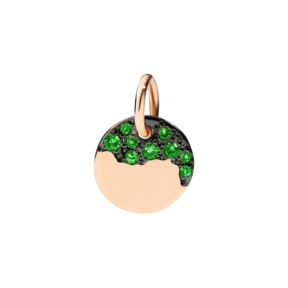 Pendentif Precious Tag Or Rose & Tsavorites