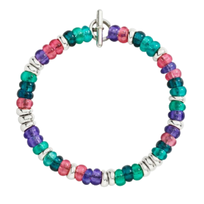 Bracelet Rondelle  En Argent Et Plastique Recyclé