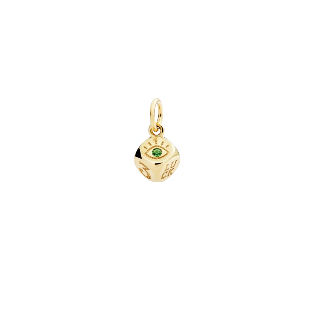 Pendentif Dé Or Jaune & Tsavorite