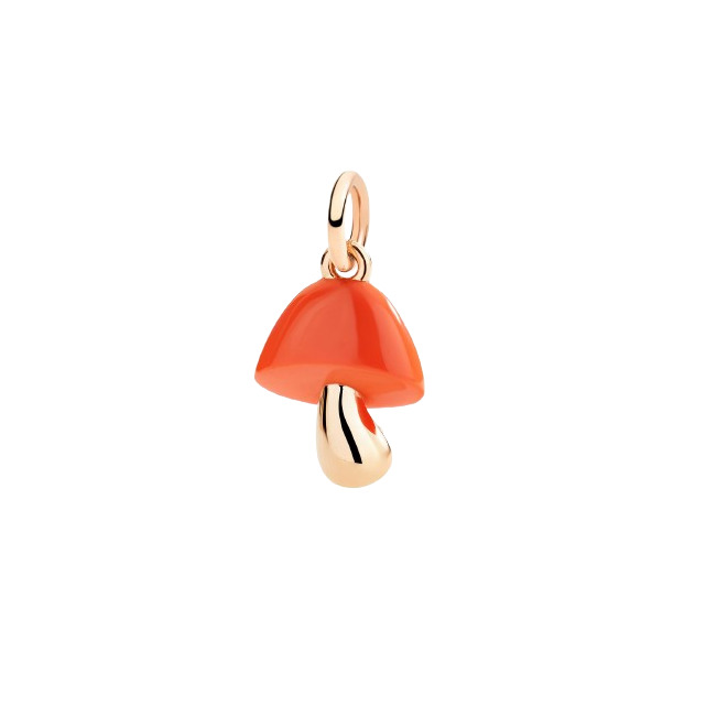 Pendentif Petit Champignon Or Rose & Email Hyceram