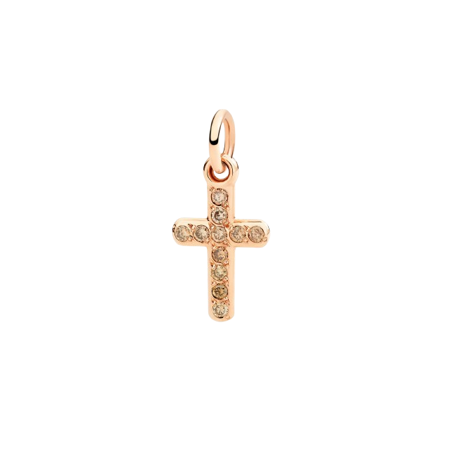 Pendentif Croix Or Rose & Diamants