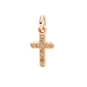 Pendentif Croix Or Rose & Diamants