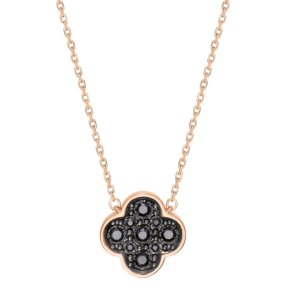 Collier Jardin Précieux Or Rose & Diamants Noirs