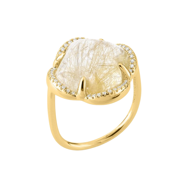 Bague Songe Quartz Rutile & Diamants