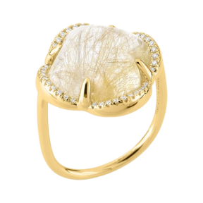 Bague Songe Quartz Rutile & Diamants