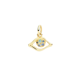 Pendentif Œil Or Jaune, Saphirs & Topazes