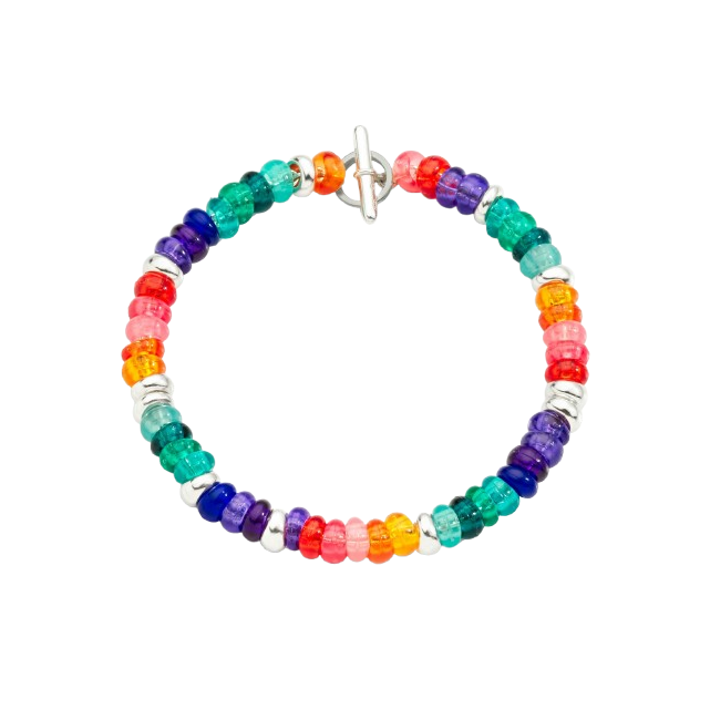 Bracelet Rondelle En Argent & Plastique Recyclé