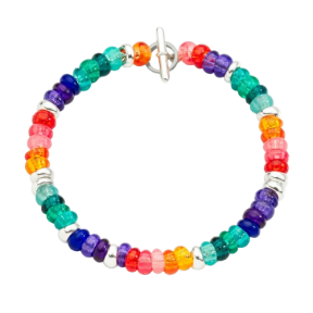 Bracelet Rondelle En Argent & Plastique Recyclé