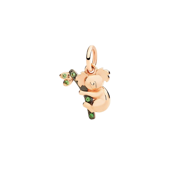 Pendentif Koala Or Rose & Tsavorites