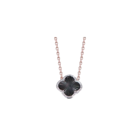 Collier Lumière, Nacre Grise, Diamants, Or Rose