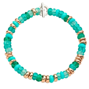 Bracelet Rondelle En Argent Doré & Plastique Recyclé