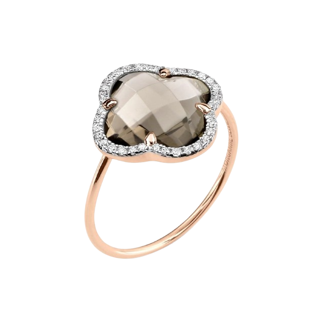 Bague Victoria Diamants, Quartz Fumé