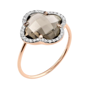 Bague Victoria Diamants, Quartz Fumé