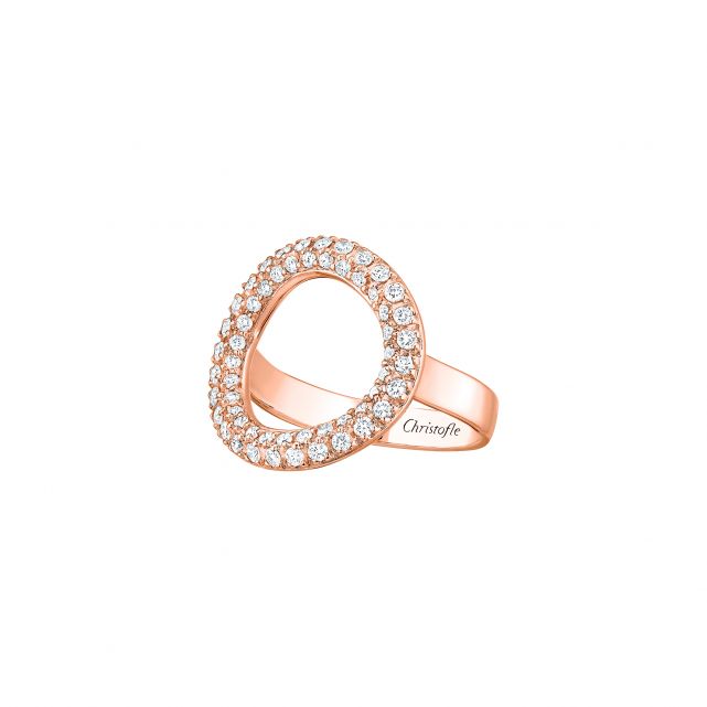 Bague idole or rose et diamants